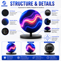 Pantalla LED Esférica Personalizable P1.5 P1.8 P2 P2.5, Esfera LED Creativa para Exhibiciones, Pantalla LED Esférica