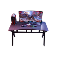 G7 Table de jeu ergonomique avec LED Cadre en acier épais Surface en MDF Bordure de bureau arrondie Design moderne Hauteur réglable