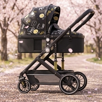 Poussette de luxe pour bébé 2025 – Nouveau modèle haut de gamme, bidirectionnelle, pliable, avec amortisseurs, pour nourrissons de 0 à 3 ans, en cuir PU