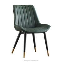 Mi siècle dinant la chaise vert silla café chaise chaise dîner stolar design moderne rembourré pelle en métal doré chaise rétro
