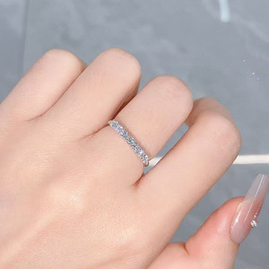<span class=keywords><strong>Anillo</strong></span> de Diamantes Cultivados en Laboratorio con Diseño Artístico de Flor de Hielo Fluido, Plata de Ley PT950, <span class=keywords><strong>Anillo</strong></span> de Compromiso para Mujer, Joyería Fina para Boda, Alianzas Nupciales - Product Image 4