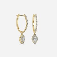 Boucles d'oreilles en or blanc 14 carats avec diamant de laboratoire personnalisé