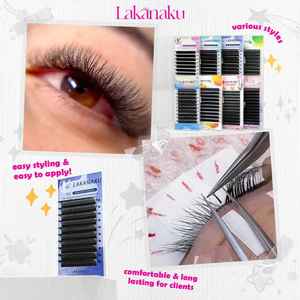 LAKANAKU Extensions de cils YY Cilia Noir Mat 3D 4D 5D 6D 7D 8D W Clover Lash, fournisseur de cils avec logo personnalisé, volume 0.07, fournitures pour extensions de cils YY - Product Image 5