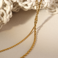 Maximum april april — collier en acier inoxydable plaqué or 14k, collier à Double épaisseur, vintage et minimaliste, corde tordue, pour femmes