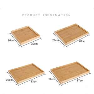 Plateau à thé en bambou rectangulaire sculpté écologique, plateau alimentaire, plateau d'hôtel, plateau de <span class=keywords><strong>charcuterie</strong></span>, plateau de petit-déjeuner en bambou, ensemble de plateaux empilables - Product Image 6