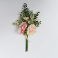 Bouquet de fleurs artificielles en soie, arrangements floraux, fausses roses, bouquets de mariée, centres de table pour vase, décoration