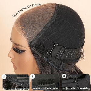 Peluca de Cabello Humano Natural Doble Trama, Ondas Profundas, Densidad 250, con Encaje HD 5x7, Sin Pegamento, Cabello Brasileño - Product Image 4