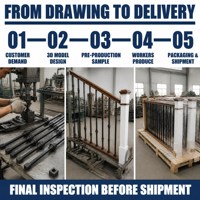 Rampe de balcon de luxe en plastique style fer forgé, balustre noir, main courante en bois pour villa, maison, porche, escalier, marches, sur mesure USA