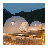 Dôme de ventilation solaire écologique en tissu PVC blanc, maison dôme géodésique à structure en acier, pod de glamping de luxe pour complexe hôtelier