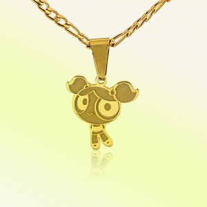 Kustom kartun lucu karakter anting kucing modis <span class=keywords><strong>Set</strong></span> perhiasan UNTUK WANITA baja nirkarat 18k berlapis emas kalung hadiah - Product Image 3