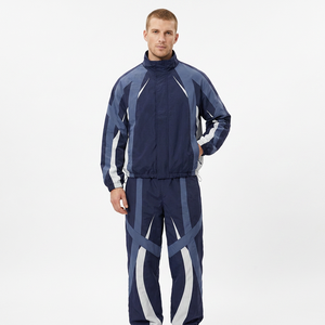 Conjunto Deportivo Personalizado con Logotipo, Chaqueta Cortavientos, Pantalones Deportivos con Cierre, para Hombre, de Algodón Grueso, Resistente al Viento y Transpirable - Product Image 1