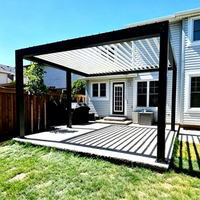 Pergola à toit à lamelles en alliage d'aluminium thermolaqué, multi-scènes, moderne, écologique, anti-corrosion, pour terrasse et jardin