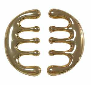 Peine de aleación de zinc Golden Gua Sha para masaje del cuero cabelludo - Product Image 2