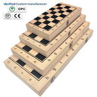 Jeu de Société 3 en 1 en Bois Échecs, Dames et Backgammon avec Rangement pour Adultes et Enfants