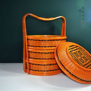 Bamboo Woven Food Box Round Handmade Gift Craft Tea Packaging Chongqing ZL 089 - Product Image 4