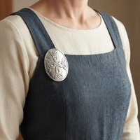Broche tortue en acier inoxydable motif croix celtique, épingle de fixation pour tablier ou robe, style médiéval viking
