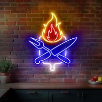 Enseigne au néon LED personnalisée pour magasin de viande grillée, logo d'entreprise personnalisé, design de logo de restaurant, décoration de restaurant, lumières au néon LED