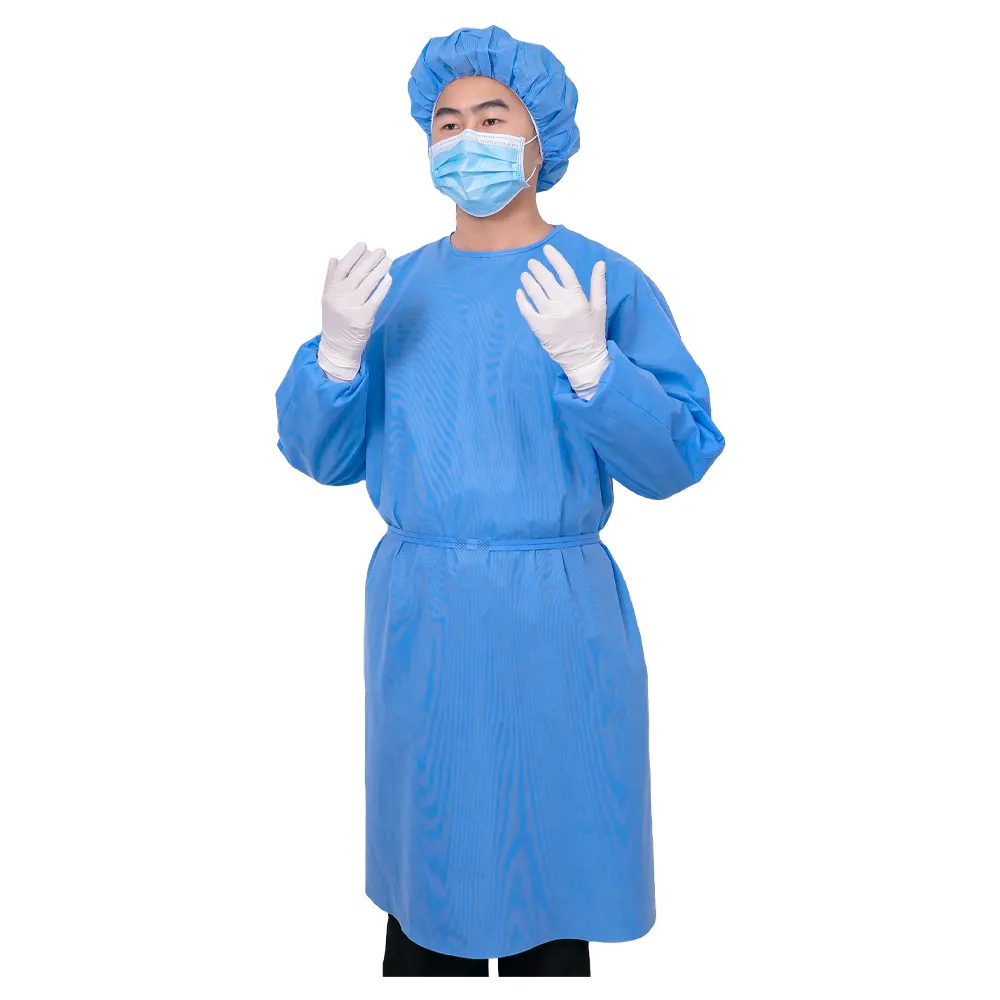 SMS non woven isolation gown disposable cpe isolation gown disposable dressing gown for hospital medical use