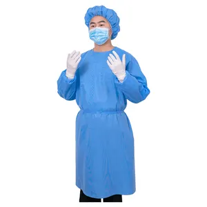 SMS non woven isolation gown disposable cpe isolation gown disposable dressing gown for hospital medical use