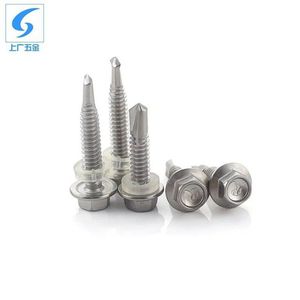 Vis autoperceuse à tête hexagonale en acier inoxydable 316 avec rondelle, vis à queue de pie, DIN7504K, classe métrique, Shanghai et Guangzhou - Product Image 3