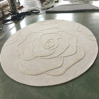 Tapis rond artisanal original, tapis fait main sur mesure, tapis en laine écologique pour la décoration de la maison, du salon et de la chambre