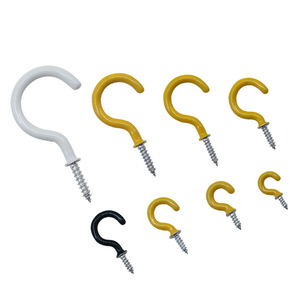 Plastic Coated Sheep Eye Ring Self Tapping <b>Screws</b> 1/4 <b>Inch</b> Rust Proof Photo Frame Hooks General Industry Use - Product Image 5