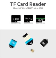 Lector de Tarjetas Externo USB 2.0 con Tapa de Plástico y Aluminio, Llavero, Alta Velocidad, Adaptador OTG para Tarjetas de Memoria TF/SD para PC y Laptop