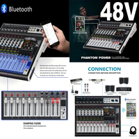 Console de mixage audio numérique professionnelle GL portable avec effets vocaux, 6/8/12/16 canaux, 99 effets DSP, système de console DJ