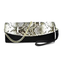 New Arrivals 2022 Mulheres À Moda Top Qualidade do Couro Genuíno Da Pele de serpente Impressão Pequena Cadeia de Embreagem Bolsa de Ombro
