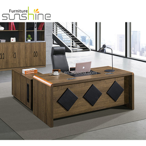 Modern L-Shaped Executive Office <strong>Desk</strong> <strong>Solid</strong> <strong>Wood</strong> and Steel with Metal Design for Home School Apartment Use - Product Image 3