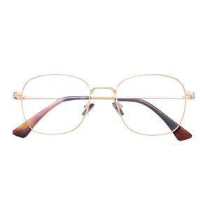 Stock Optical Eyeglass Frames Square Eyeglasses Metal Eyewear Glasses For Design