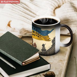 Mug isotherme 11oz en céramique noire givrée, prêt pour la sublimation, pour design personnalisé - Product Image 3