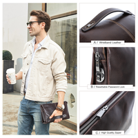 Sac à main en cuir pleine fleur véritable OEM ODM pour hommes avec serrure à combinaison, sac de voyage avec emplacements pour cartes intégrés