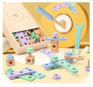 Montessori Wooden Fine Motor Skills <b>Toy</b> Construction Building <b>Set</b> Wooden Nuts Bolts <b>Tool</b> <b>Toy</b> Kits - Product Image 1