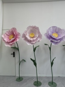 L-065 Elegante Hochwertige Papier-Mohnblumen Riesige Luxuriöse Blumenarrangements für Hochzeiten Ausstellungen Dekorationen Hintergründe - Product Image 4