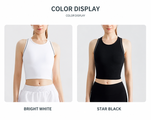 Débardeur court sans coutures pour femme, marque personnalisée, avec coussinets intégrés, soutien-gorge de sport rembourré pour yoga, course à pied et gym - Product Image 4