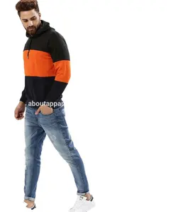 2022 Cheap color block pullover hoodies design your own fancy oversized bulk wholesale printing men custom