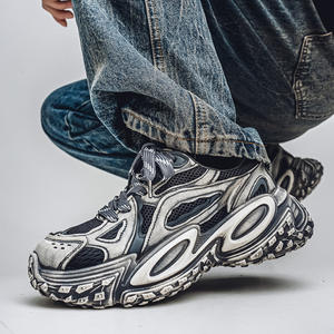 Zapatillas Retro de Hombre Novedad Primavera 2025 Talla Grande 46, Estilo Clunky con Cordones, Malla Transpirable, Suela Gruesa, Casuales, que Aumentan la Altura - Product Image 2