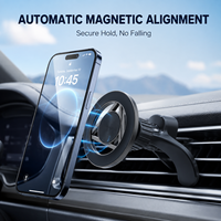 Support magnétique triangulaire creux en alliage d'aluminium et ABS, à 3 griffes, stable, réglable, rotation à 360° pour MagSafe