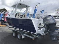 Perahu Cepat Aluminium 6.25m Semi-tertutup Tahan Angin dengan Lambung Aerodinamis, Mesin Luar 150HP, Kabin Tengah untuk Memancing, Dijual