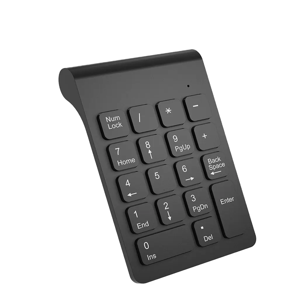 Klein Formaat 2.4Ghz Draadloos Numeriek Toetsenbord Numpad 18 Toetsen Digitaal Toetsenbord Zwart Usb Desktop Optische Mini Notebook Usb 2.0 Rgb