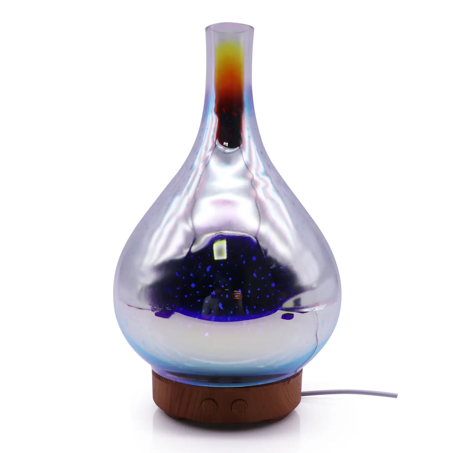 3D Fireworks Glass Vase Shape Air Humidifier With Essential Oil Diffuser 7 Colors 100Ml New Design Elegant Diffuser