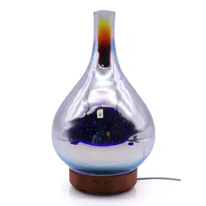 3D烟花玻璃花瓶形状空气加湿器，带精油扩散器7色100毫升新设计优雅扩散器