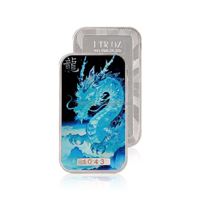 Barre de cuivre fin .999 de 1 once avec gravure laser de différents numéros de série, motif Dragon du <span class=keywords><strong>Zodiaque</strong></span> Chinois et créature mythique imprimée UV - Product Image 6