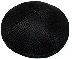 厂家直销设计师批发穆斯林宗教基帕帽子黑色圆顶帽子涤纶基帕犹太基帕