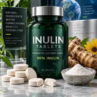Approvisionnement direct usine, remise sur les achats en gros, poudre d'inuline 90% hydrosoluble, fibre alimentaire prébiotique. Produit alimentaire de qualité alimentaire largement utilisé