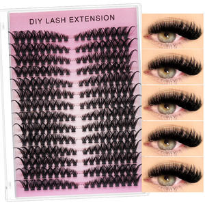 Handmade Natural Mink Full <b>Strip</b> False Eyelashes with <b>Plastic</b> Cotton Band Tray Custom Packaging Wholesale - Product Image 1