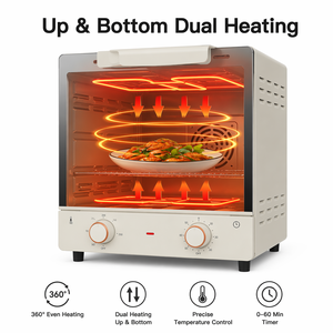 <span class=keywords><strong>Four</strong></span> électrique multifonction 15L, <span class=keywords><strong>mini</strong></span>-<span class=keywords><strong>four</strong></span> de cuisson 750W avec chauffage supérieur et inférieur, porte en verre trempé pour gâteaux, pizzas, toasts - Product Image 3
