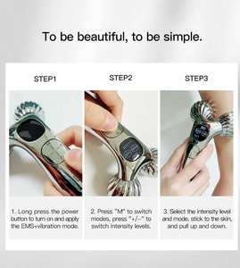 Rouleau de massage facial 3d, produits les plus vendus, <span class=keywords><strong>masseur</strong></span> vibrant à microcourant électrique V, amincissant, pour le visage et le corps, <span class=keywords><strong>2022</strong></span> - Product Image 4