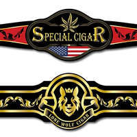 Étiquette de cigare feuille d'or en papier de haute qualité à bas prix Logo de cigarette imprimé personnalisé auto-adhésif